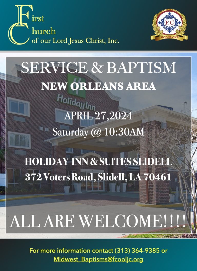 April 27, 2024 – New Orleans Area / Service & Baptism
